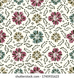Seamless abstract pattern with the image of a flower ornament.
