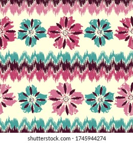 Seamless abstract pattern with the image of a flower ornament.

