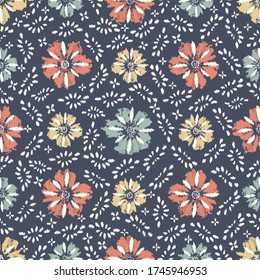 Seamless abstract pattern with the image of a flower ornament.
