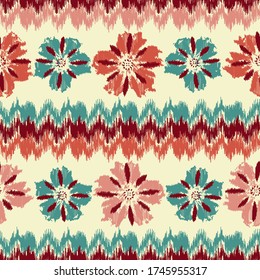 Seamless abstract pattern with the image of a flower ornament.
