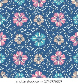 Seamless abstract pattern with the image of a flower ornament.

