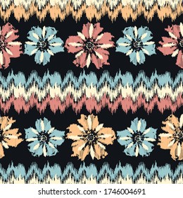 Seamless abstract pattern with the image of a flower ornament.
