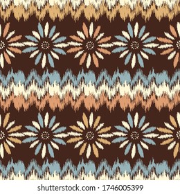Seamless abstract pattern with the image of a flower ornament.
