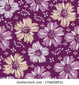 Seamless abstract pattern with the image of a flower ornament.
