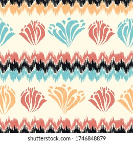 Seamless abstract pattern with the image of a flower ornament.
