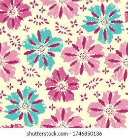 Seamless abstract pattern with the image of a flower ornament.
