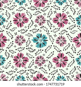 Seamless abstract pattern with the image of a flower ornament.
