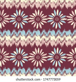 Seamless abstract pattern with the image of a flower ornament.
