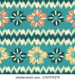 Seamless abstract pattern with the image of a flower ornament.
