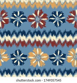 Seamless abstract pattern with the image of a flower ornament.
