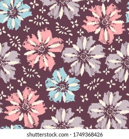 Seamless abstract pattern with the image of a flower ornament.
