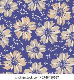 Seamless abstract pattern with the image of a flower ornament.
