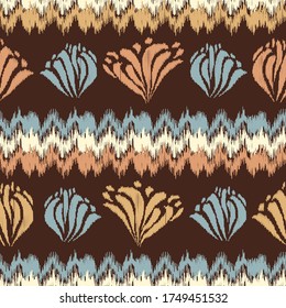 Seamless abstract pattern with the image of a flower ornament.
