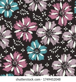 Seamless abstract pattern with the image of a flower ornament.
