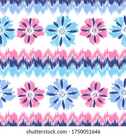 Seamless abstract pattern with the image of a flower ornament.
