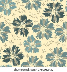 Seamless abstract pattern with the image of a flower ornament.
