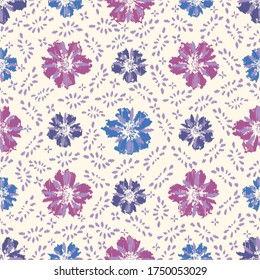 Seamless abstract pattern with the image of a flower ornament.
