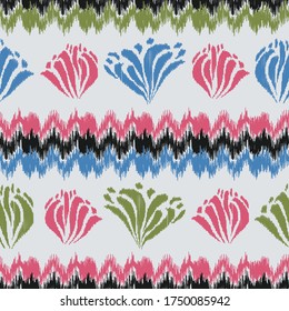 Seamless abstract pattern with the image of a flower ornament.
