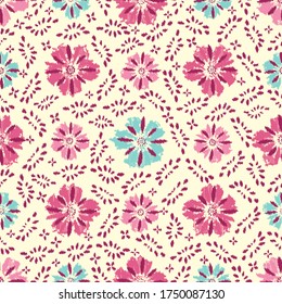 Seamless abstract pattern with the image of a flower ornament.
