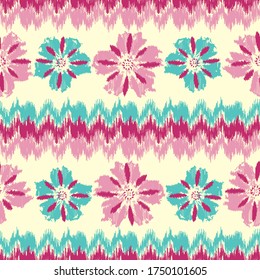 Seamless abstract pattern with the image of a flower ornament.
