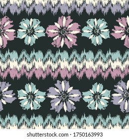 Seamless abstract pattern with the image of a flower ornament.
