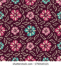 Seamless abstract pattern with the image of a flower ornament.


