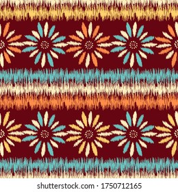 Seamless abstract pattern with the image of a flower ornament.
