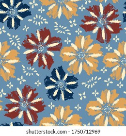 Seamless abstract pattern with the image of a flower ornament.
