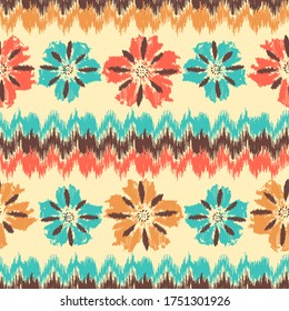 Seamless abstract pattern with the image of a flower ornament.
