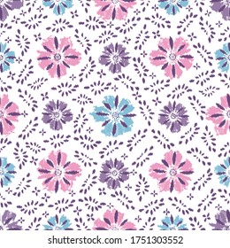 Seamless abstract pattern with the image of a flower ornament.
