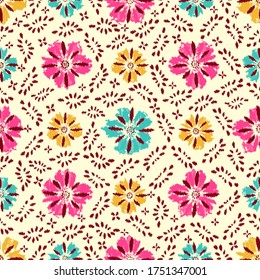 Patrón abstracto sin inconvenientes con la imagen de un adorno floral.
