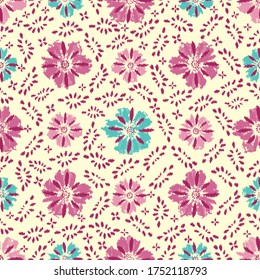 Seamless abstract pattern with the image of a flower ornament.
