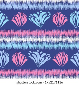 Seamless abstract pattern with the image of a flower ornament.
