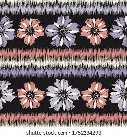 Seamless abstract pattern with the image of a flower ornament.
