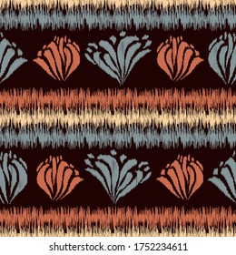 Seamless abstract pattern with the image of a flower ornament.
