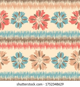 Seamless abstract pattern with the image of a flower ornament.

