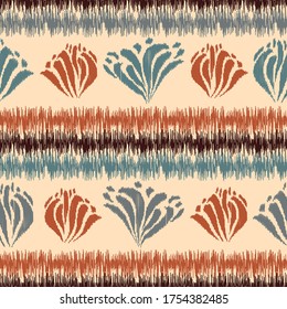 Seamless abstract pattern with the image of a flower ornament.
