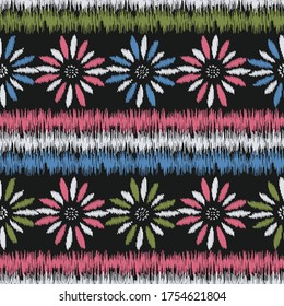 Seamless abstract pattern with the image of a flower ornament.
