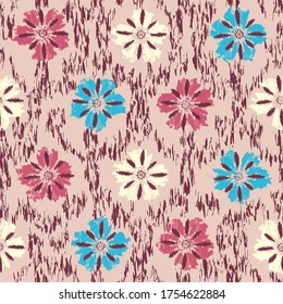Seamless abstract pattern with the image of a flower ornament.
