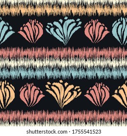 Seamless abstract pattern with the image of a flower ornament.

