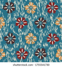 Seamless abstract pattern with the image of a flower ornament.

