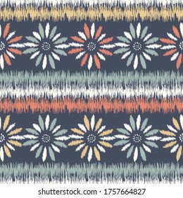 Seamless abstract pattern with the image of a flower ornament.
