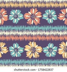 Seamless abstract pattern with the image of a flower ornament.
