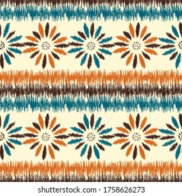 Seamless abstract pattern with the image of a flower ornament.
