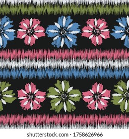 Seamless abstract pattern with the image of a flower ornament.
