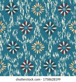 Seamless abstract pattern with the image of a flower ornament.
