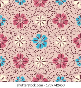 Seamless abstract pattern with the image of a flower ornament.
