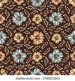 Seamless abstract pattern with the image of a flower ornament.

