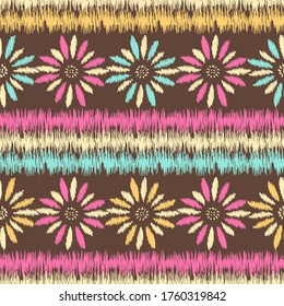 Seamless abstract pattern with the image of a flower ornament.
