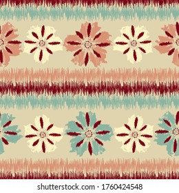 Seamless abstract pattern with the image of a flower ornament.
